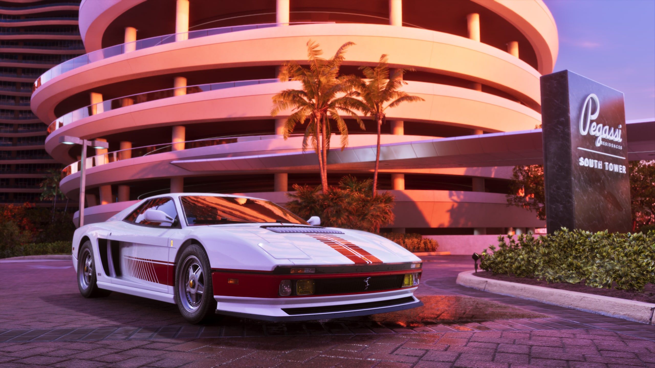 Спортивный автомобиль Grotti Cheetah 1995 года у жилой башни Pegassi Residences